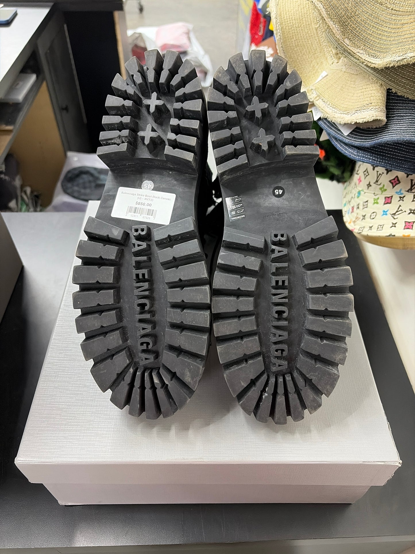 Balenciaga Strike Boot Black Canvas (U) - 45(12)