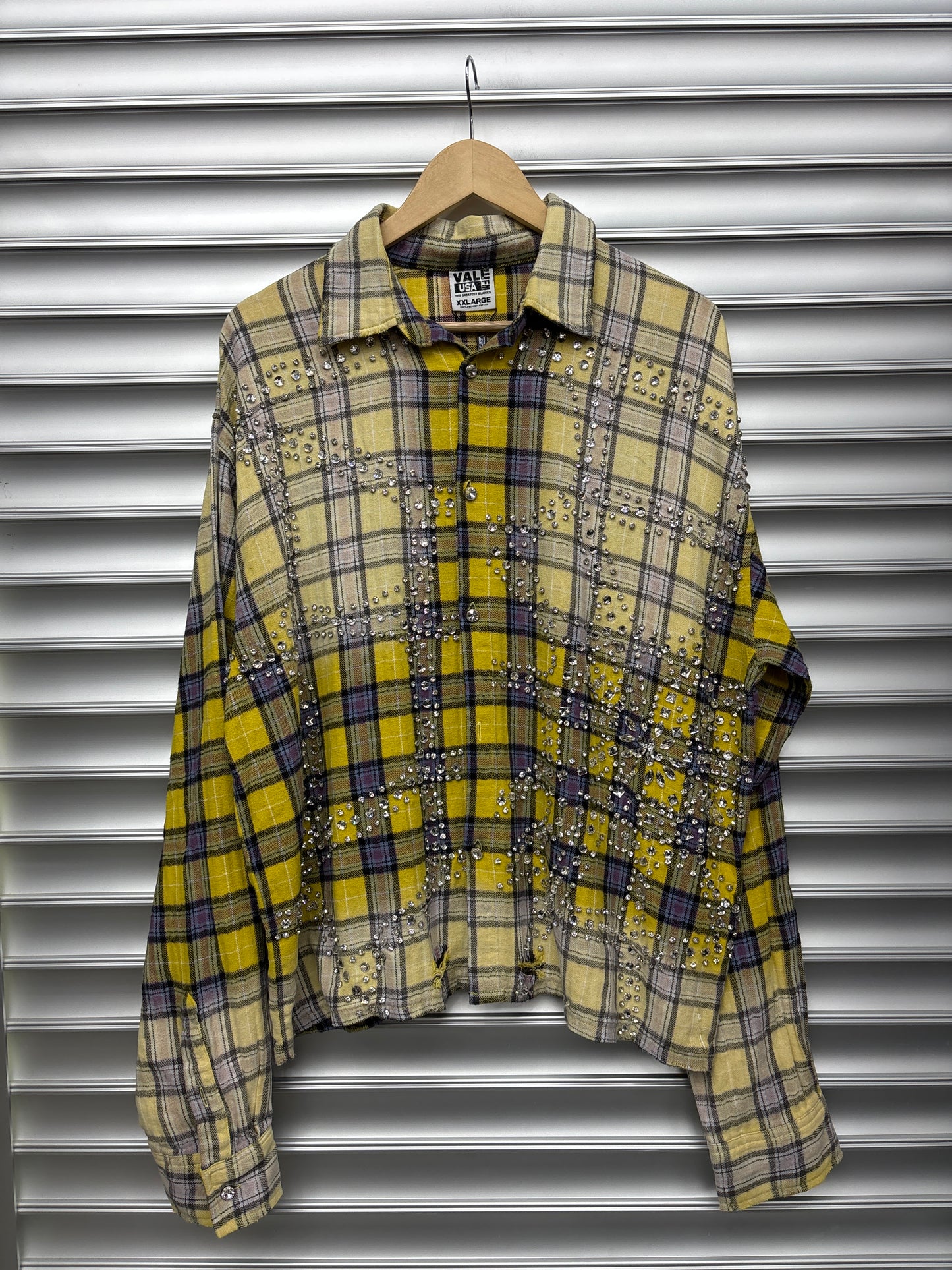 Vale Yellow Rhinestone Flannel - XXL
