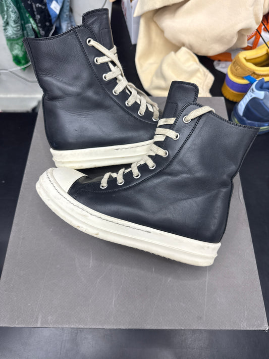 Rick Owen Ramone High Black Leather (U) - 36