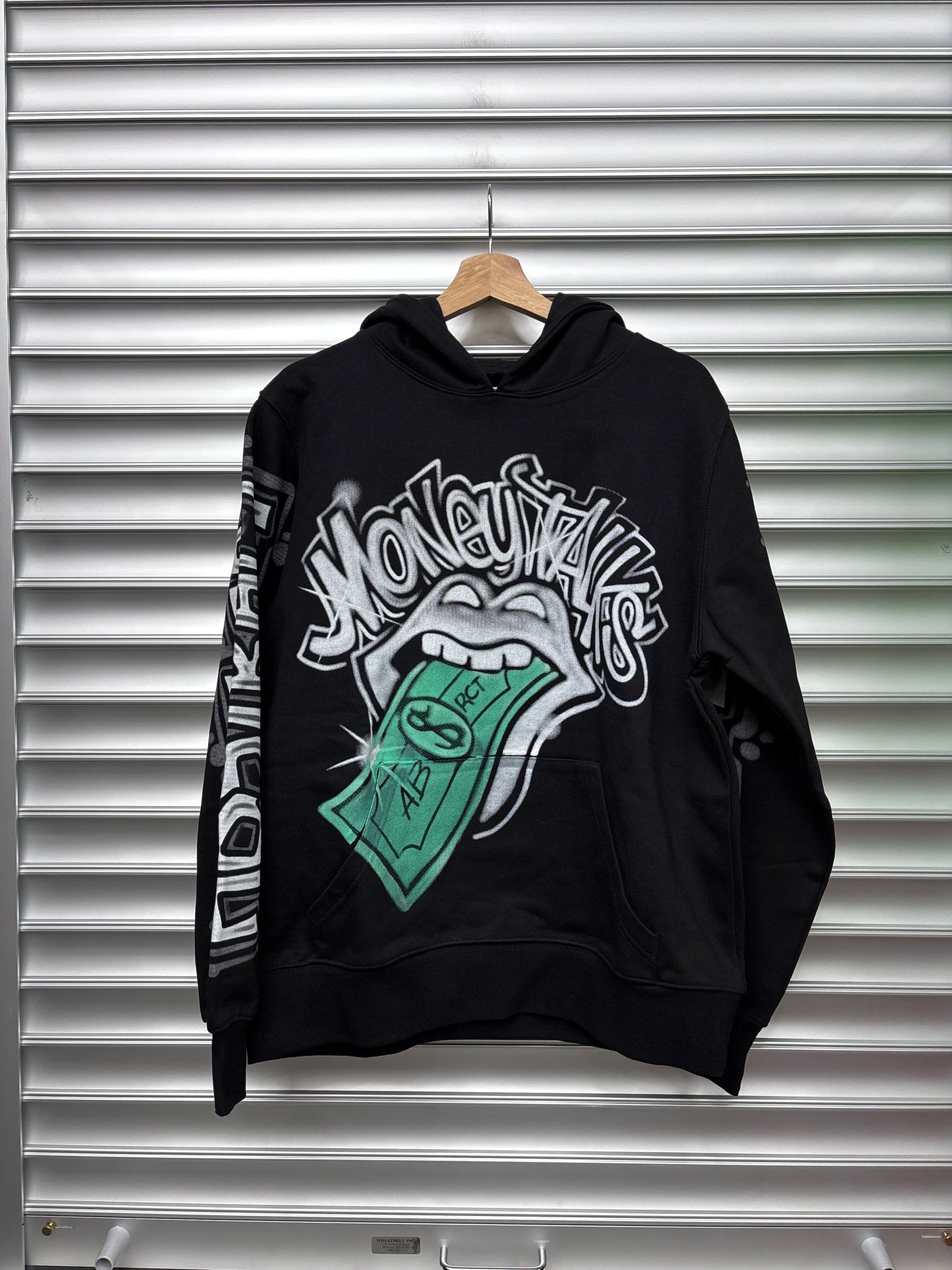Abstract Money Talks Black Hoodie - M