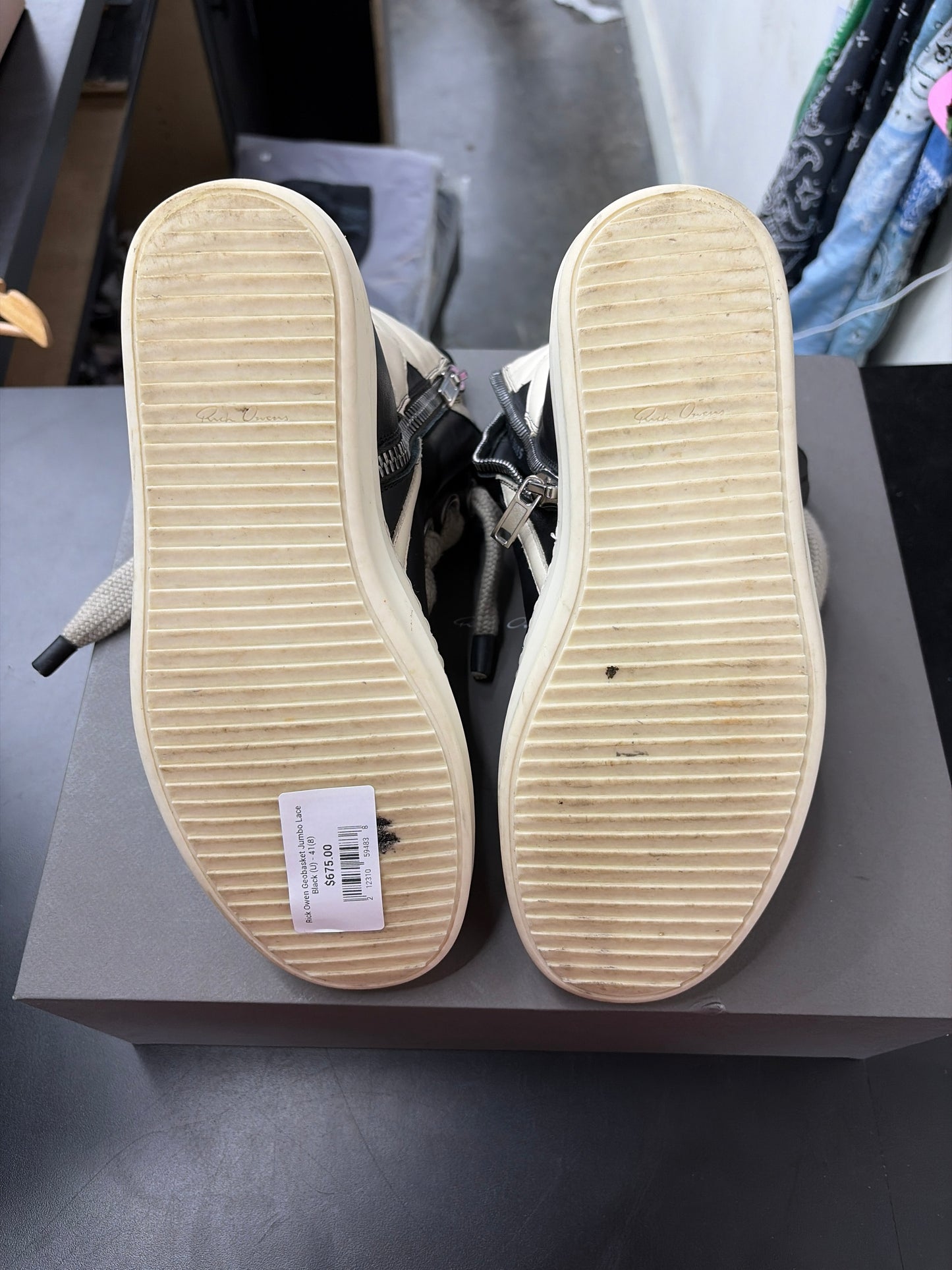 Rick Owen Geobasket Jumbo Lace Black (U) - 41(8)