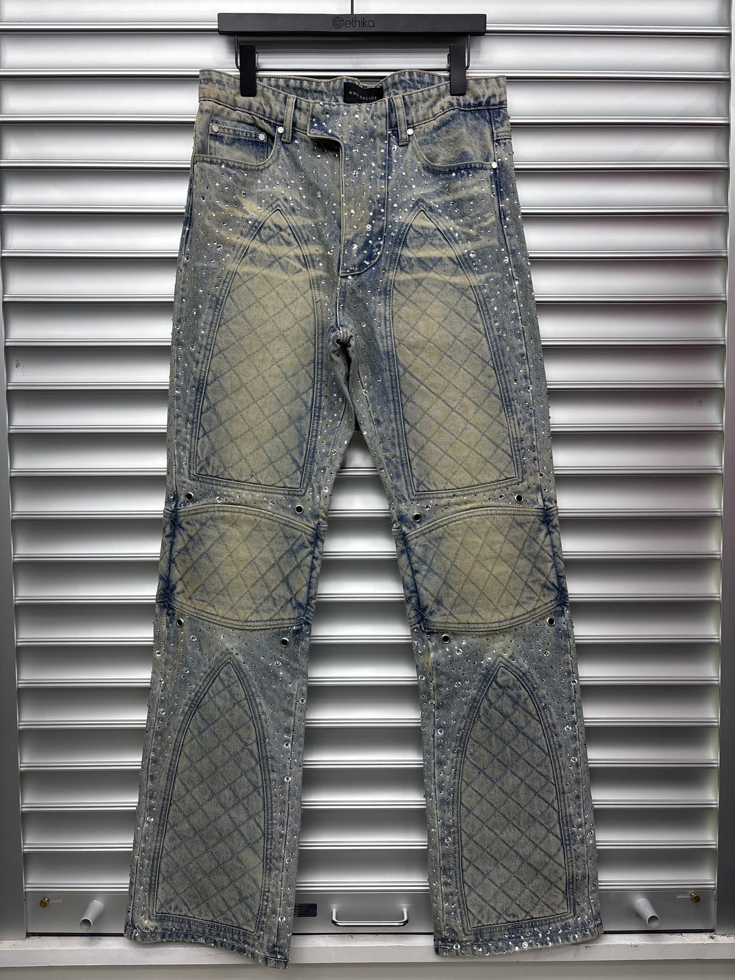 Who Decides War Rhinestone Biker Denim - 32
