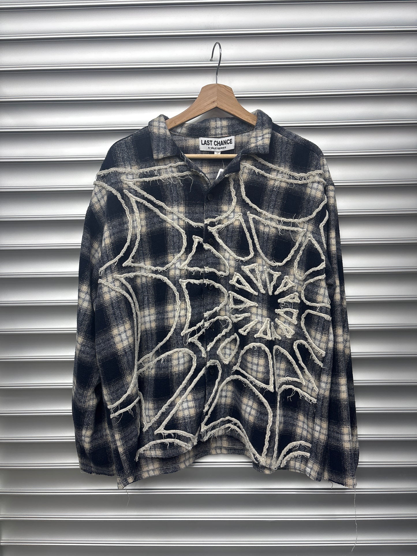 Vale Navy Spiderweb Flannel - L