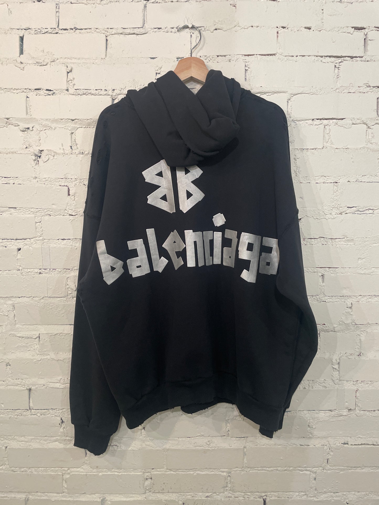 Balenciaga Silver Tape Hoodie - 1