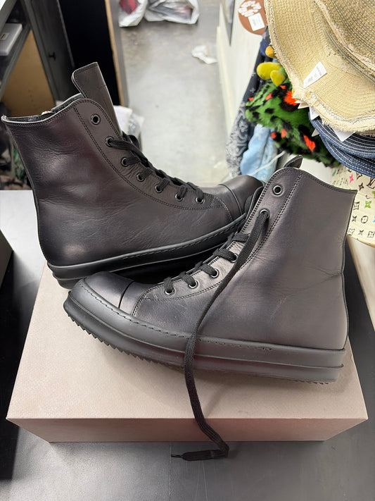 Rick Owen High Triple Black (U) - 43.5