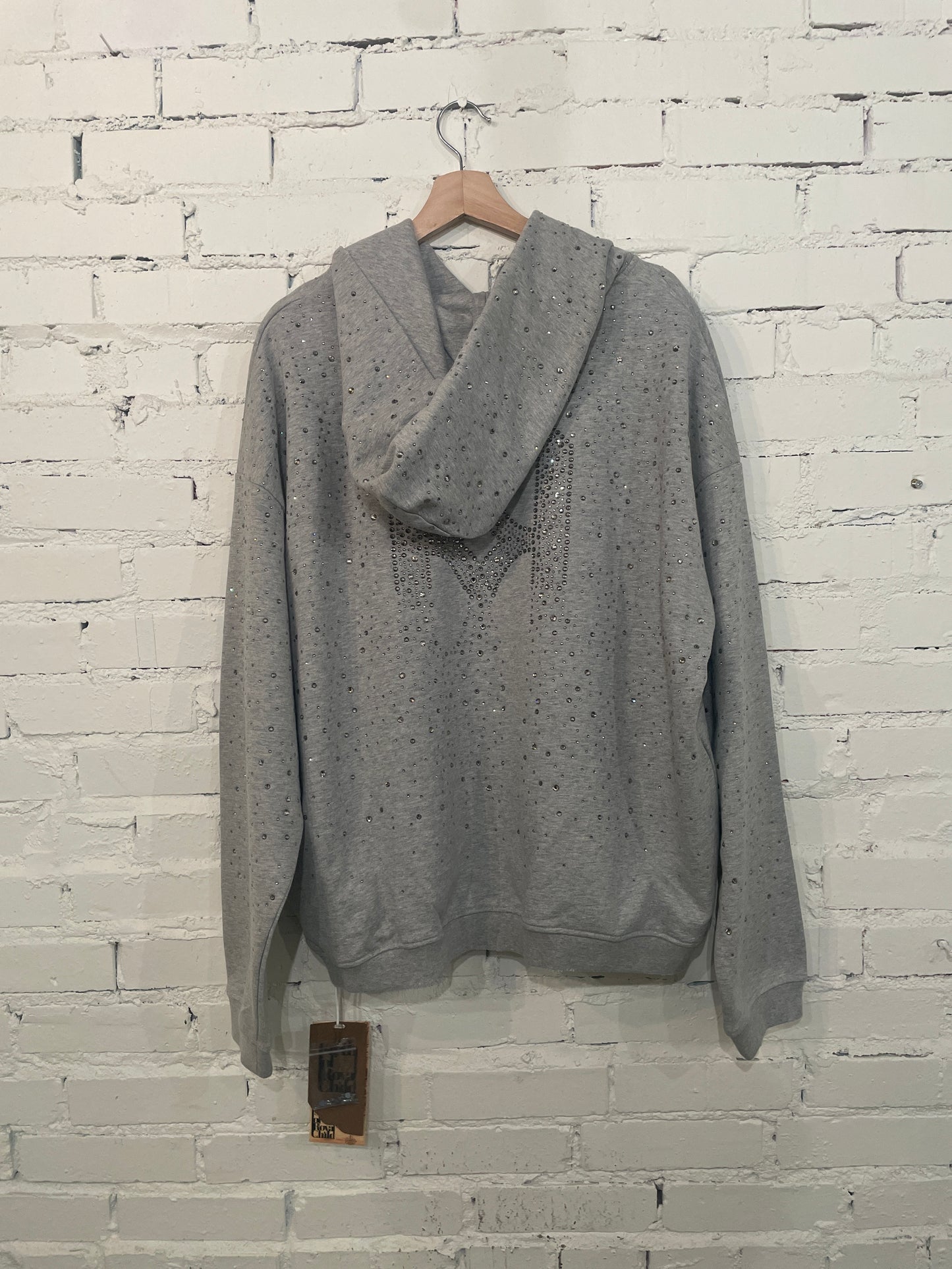 BORC Grey Rhinestone Hoodie - M