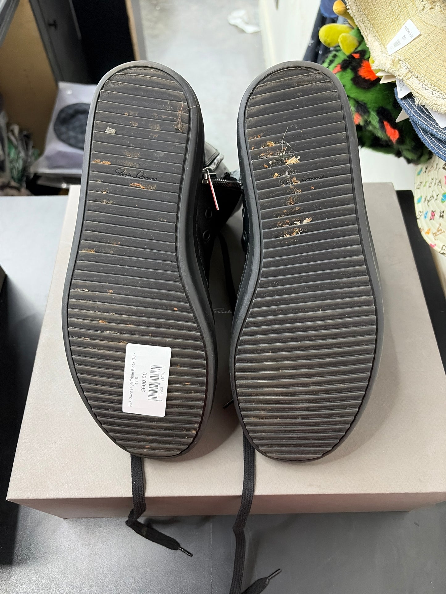 Rick Owen High Triple Black (U) - 43.5