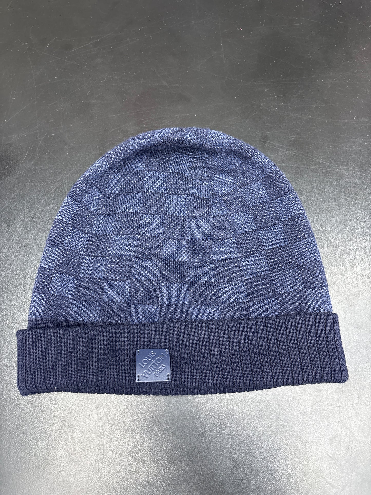 Louis Vuitton Navy Checkerboard Beanie
