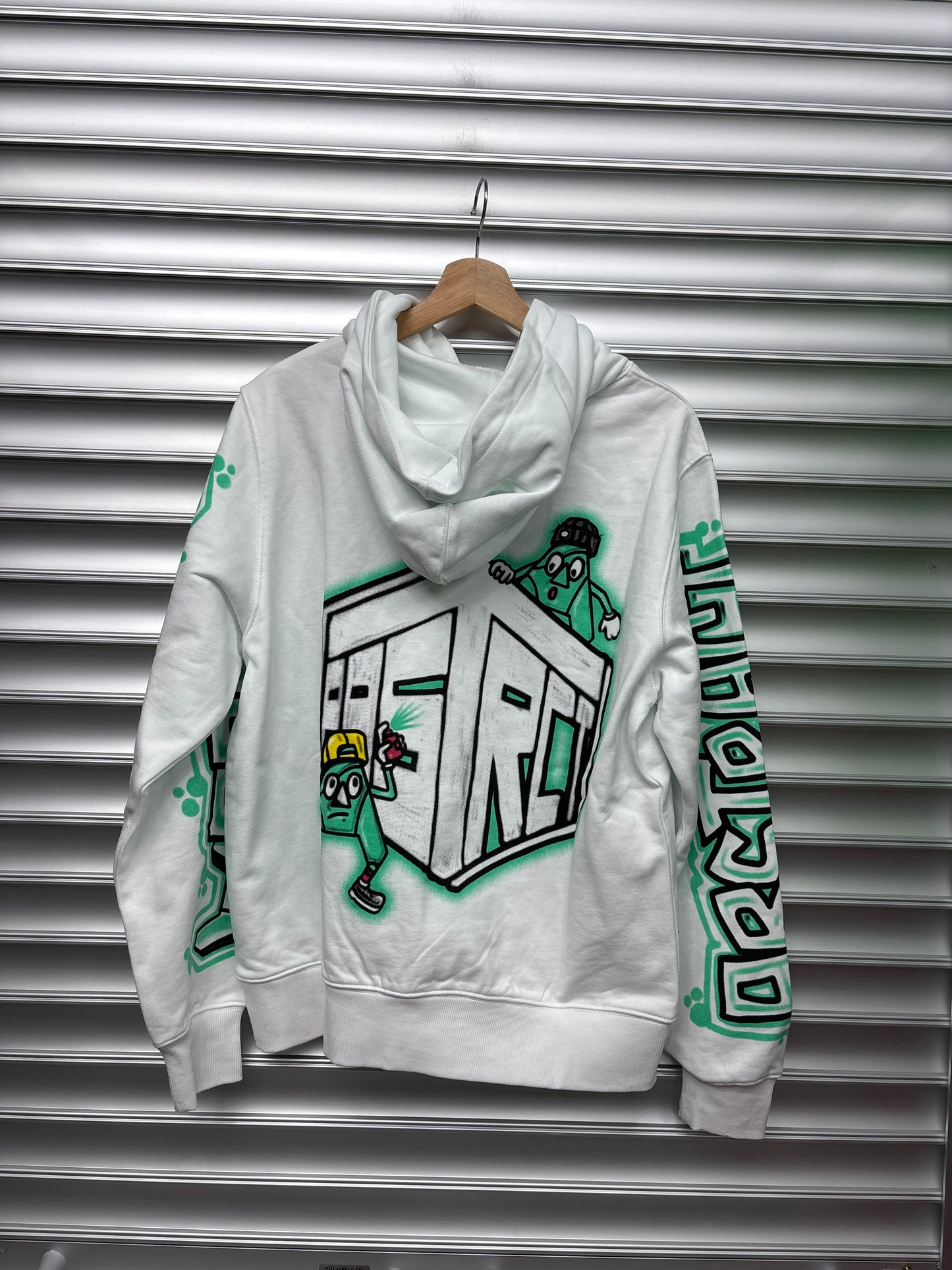 Abstract Money Talks White Hoodie - M