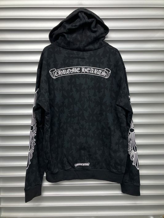 Chrome Hearts Mongram Cemetery Cross Zip - L