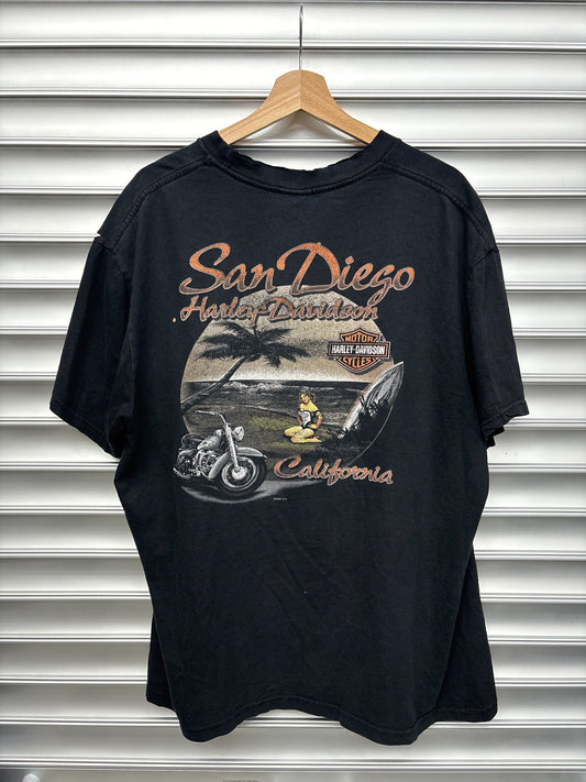 Vintage Harley Girl Tee - L**