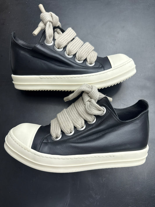 Rick Owen Low Jumbo Lace Black Leather (U) - 41(8) (NB)