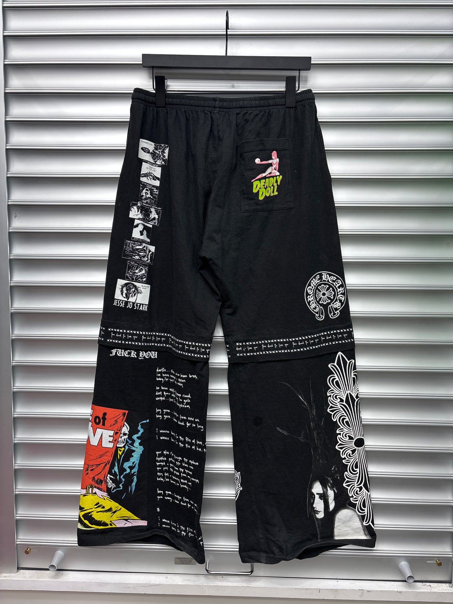 Chrome Hearts Deadly Doll Black Sweatpants - M