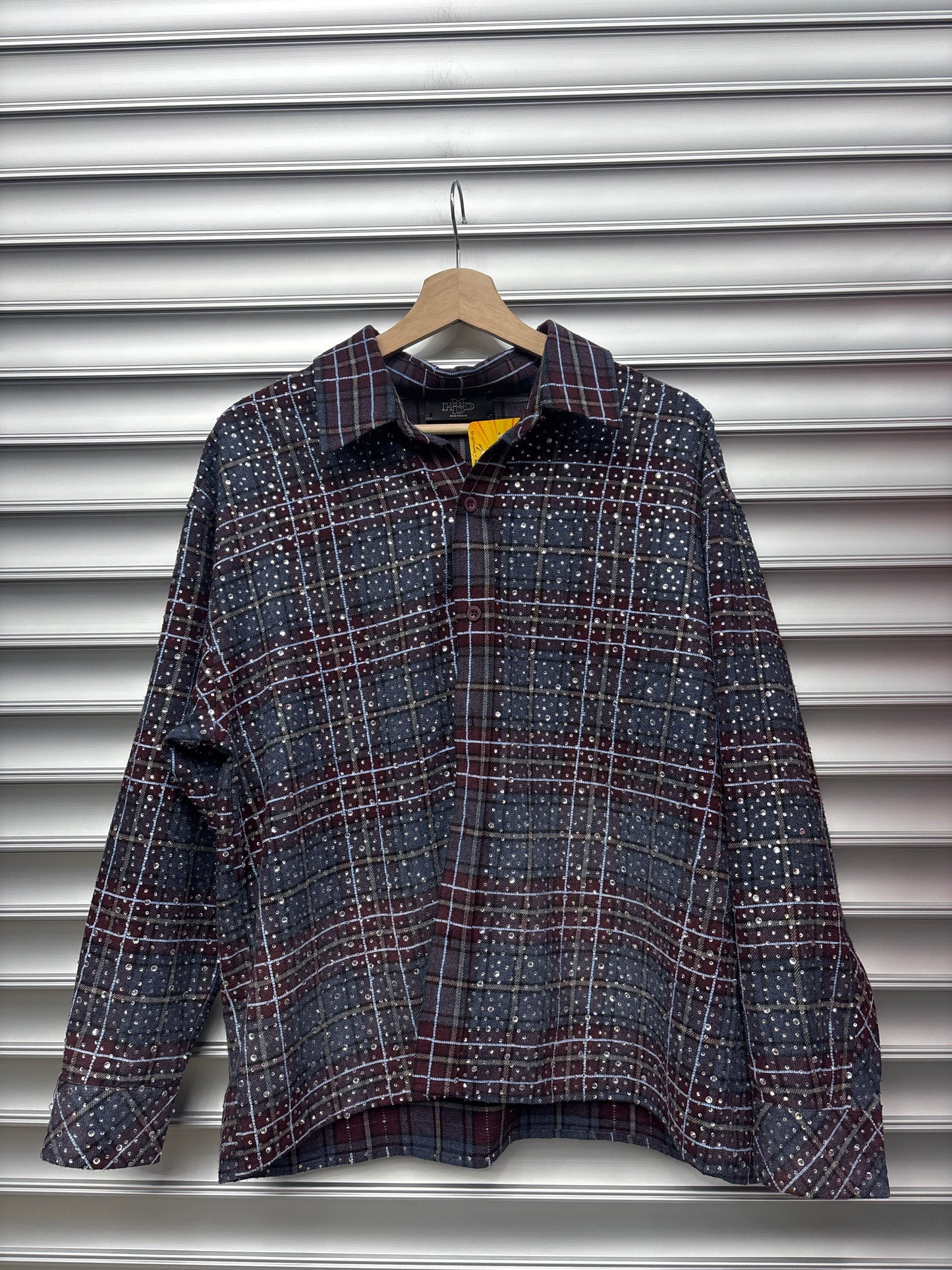 HMDD Navy Rhinestone Flannel - Medium