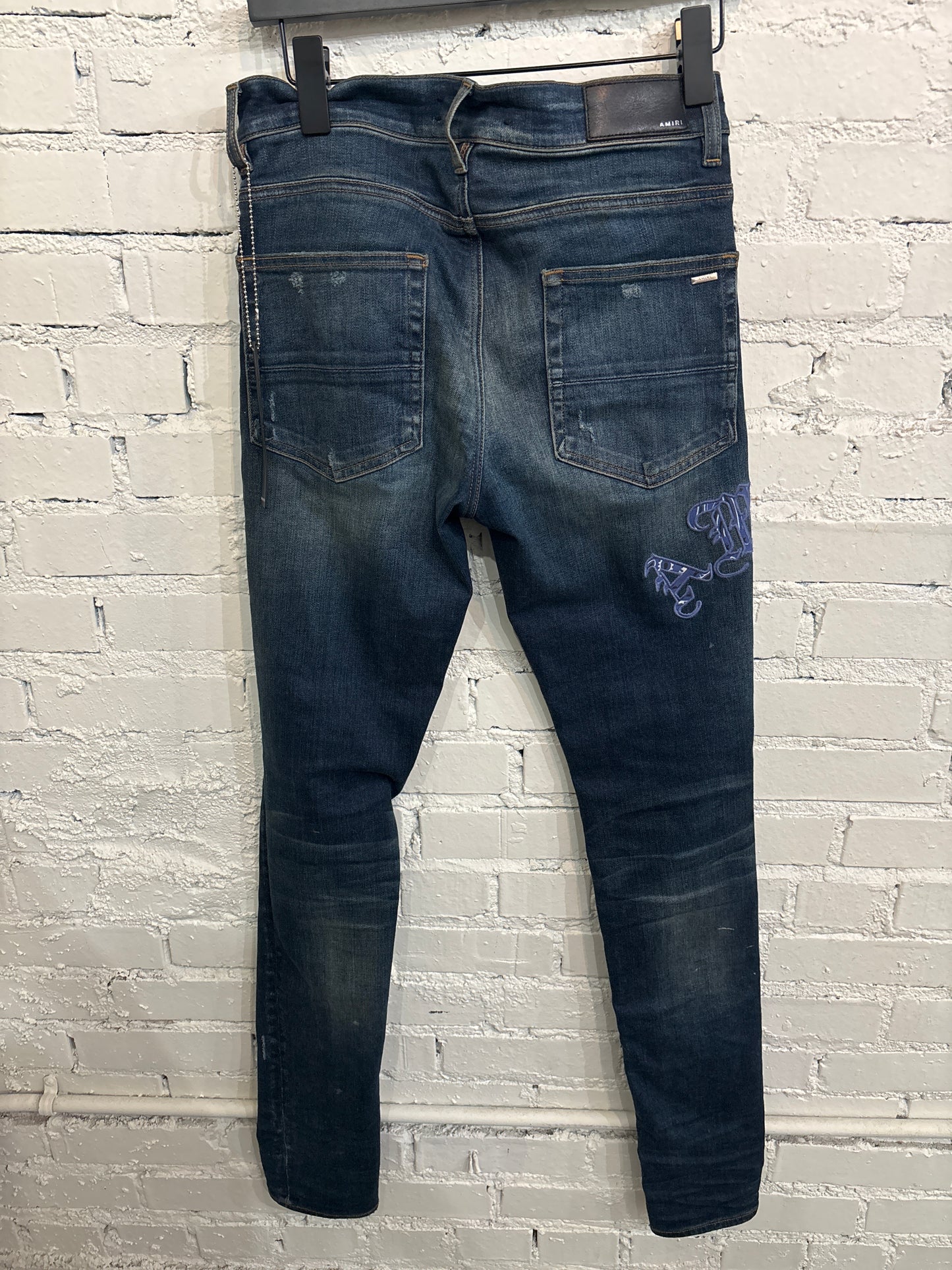 Amiri Blue Bandana Denim - 30
