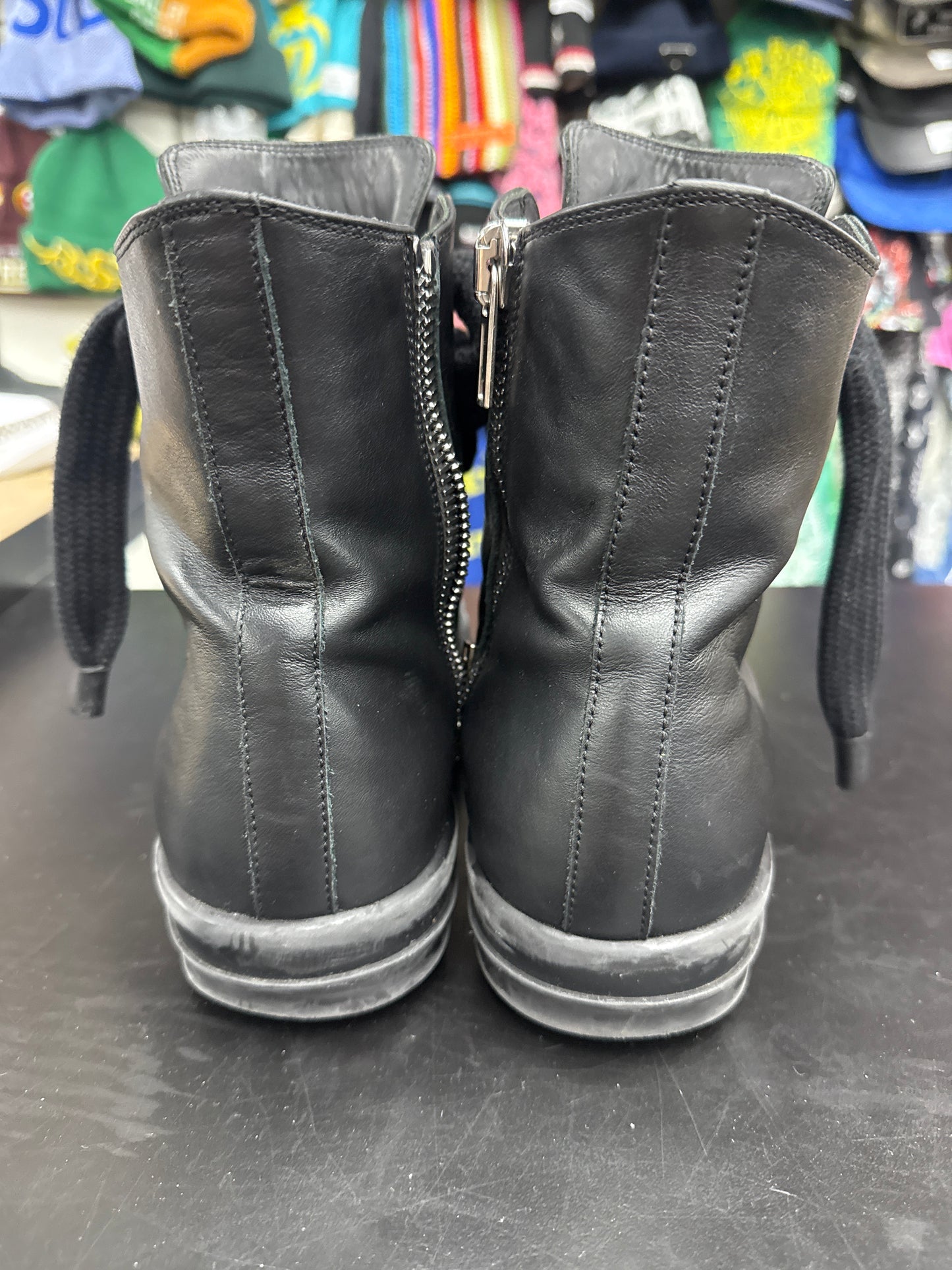 Rick Owen Ramone High Jumbo Lace Triple Black (U) - 41(8) (NB)