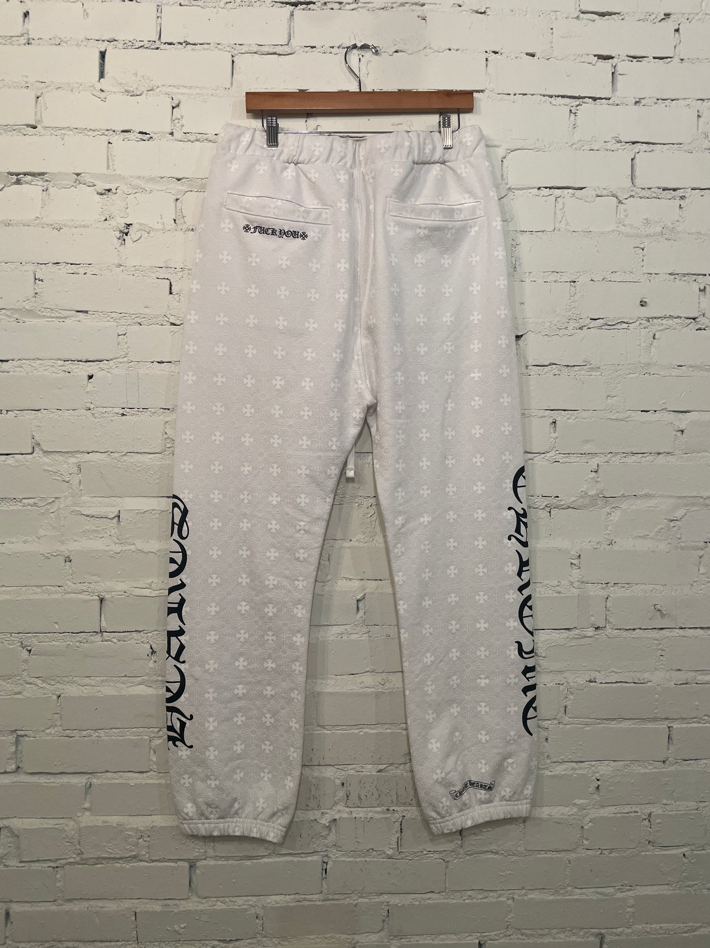 Brand New White Monogram Chrome Hearts Sweatpants - L
