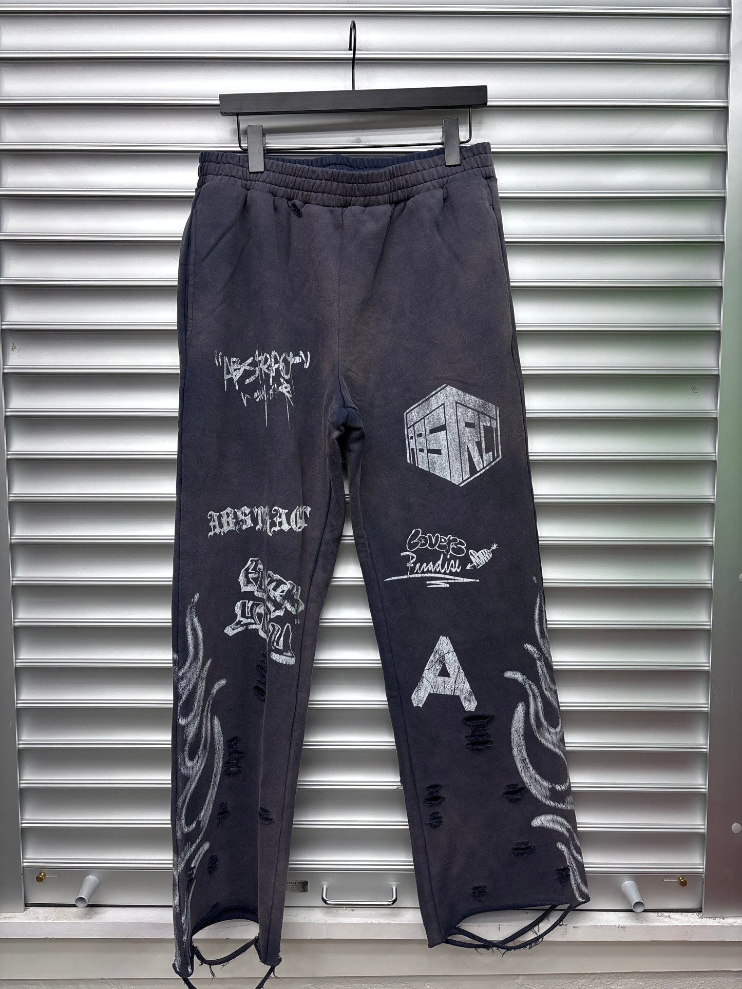 Abstract Navy Sketch Sweatpants - M