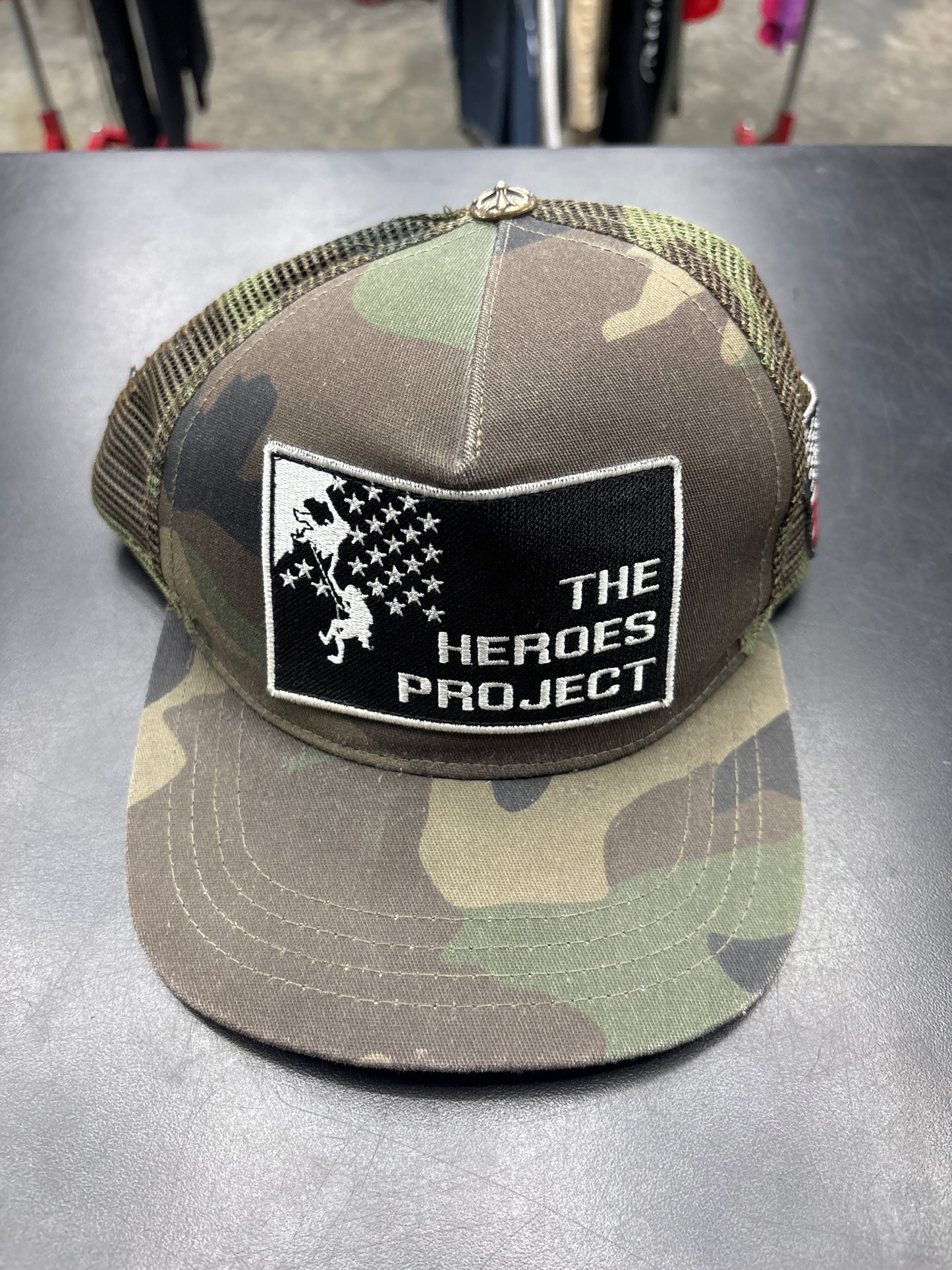Chrome Hearts Camo Heros Project Trucker Hat