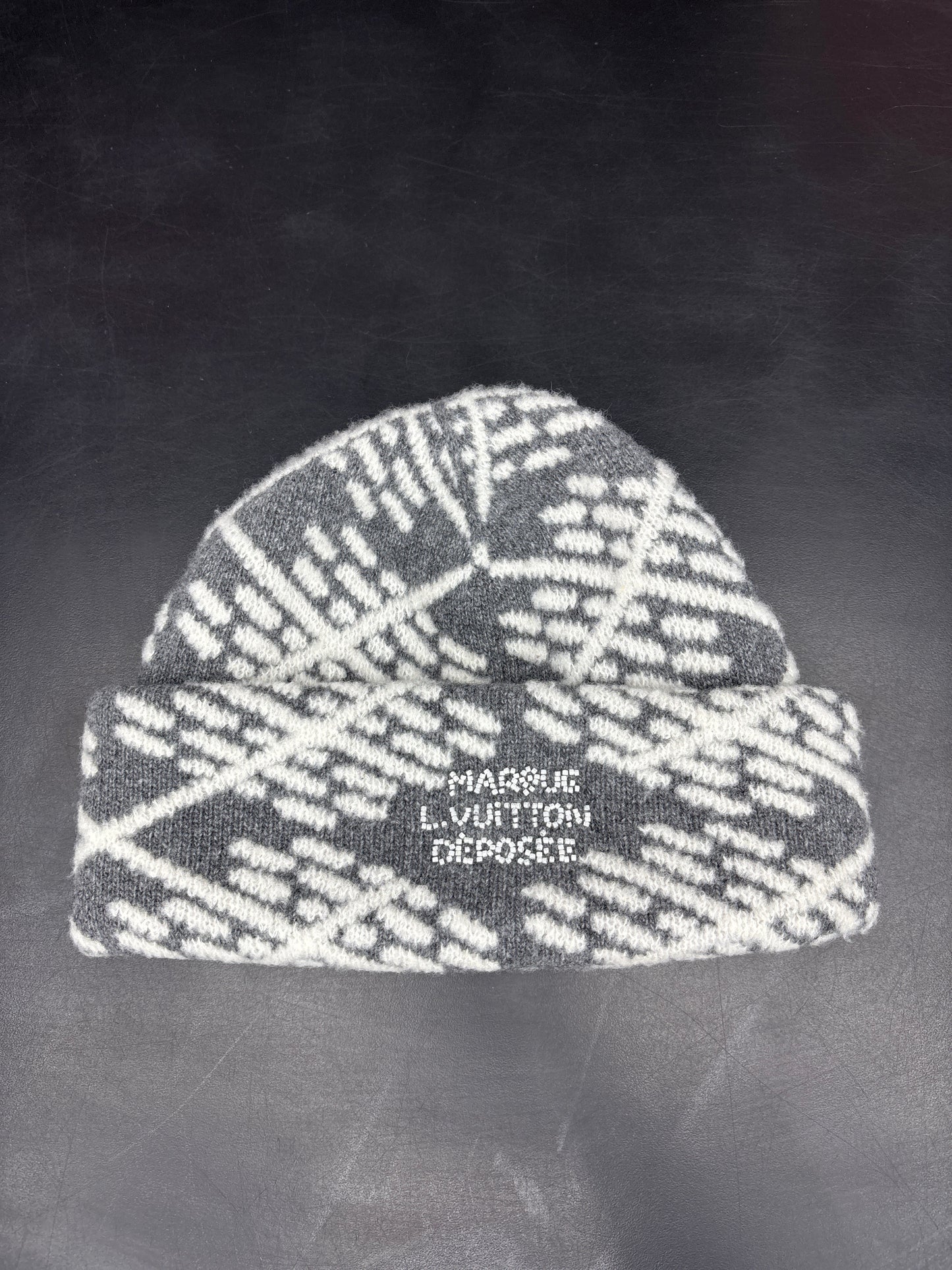 Louis Grey White Beanie