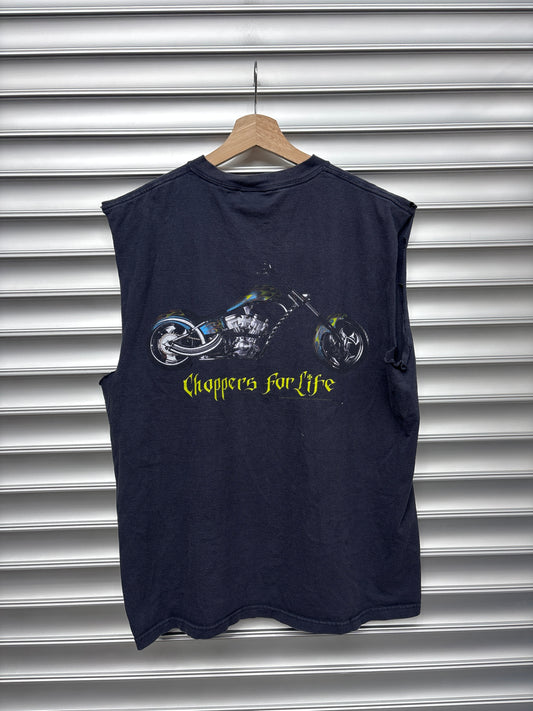 Vintage Neon Choppers Cutoff - L