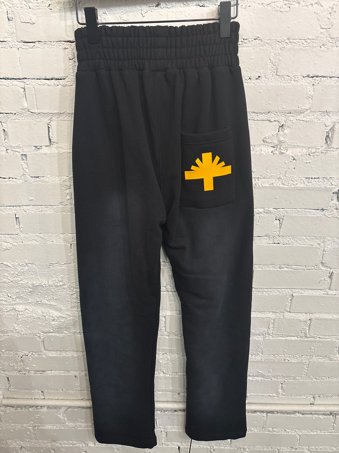 Black Yellow Vertabrae Sweatpants - M
