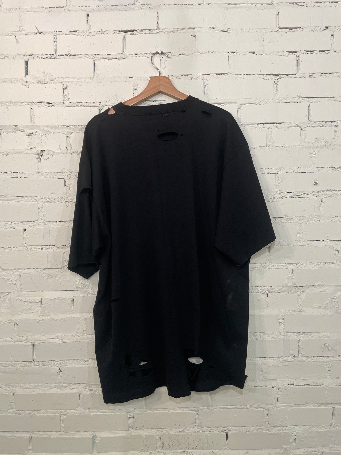 Balenciaga Distressed Black Tee - M