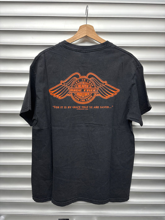 Vintage Harley Ride Free Jesus Tee - L