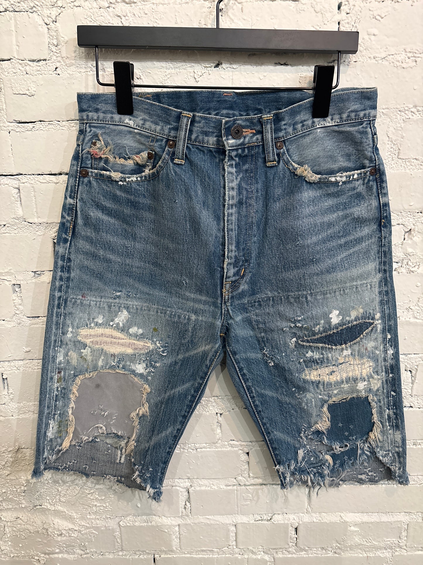 Kapital Distressed Denim Shorts - 32