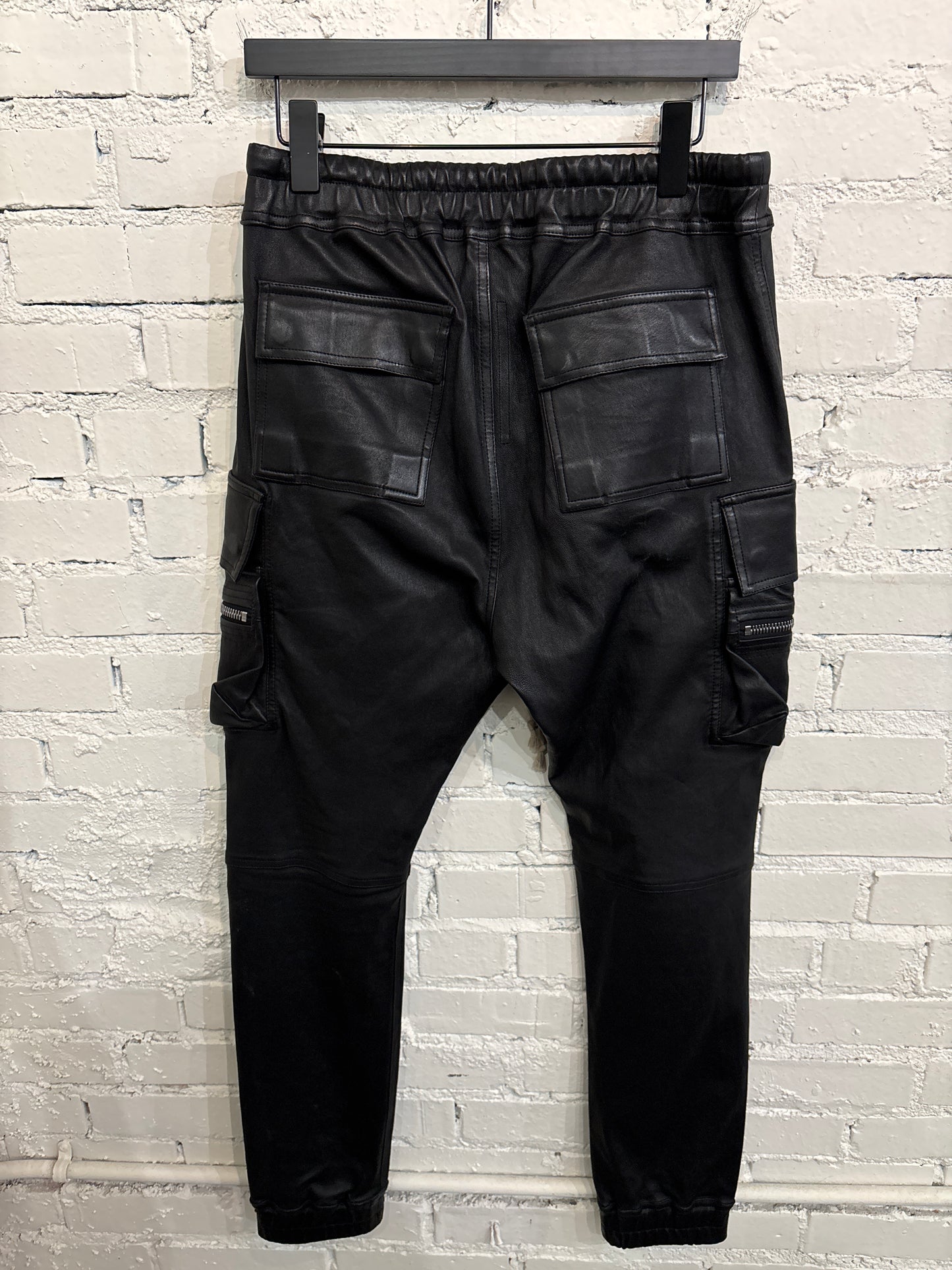 Rick Owen Leather Cargo Pants - 44