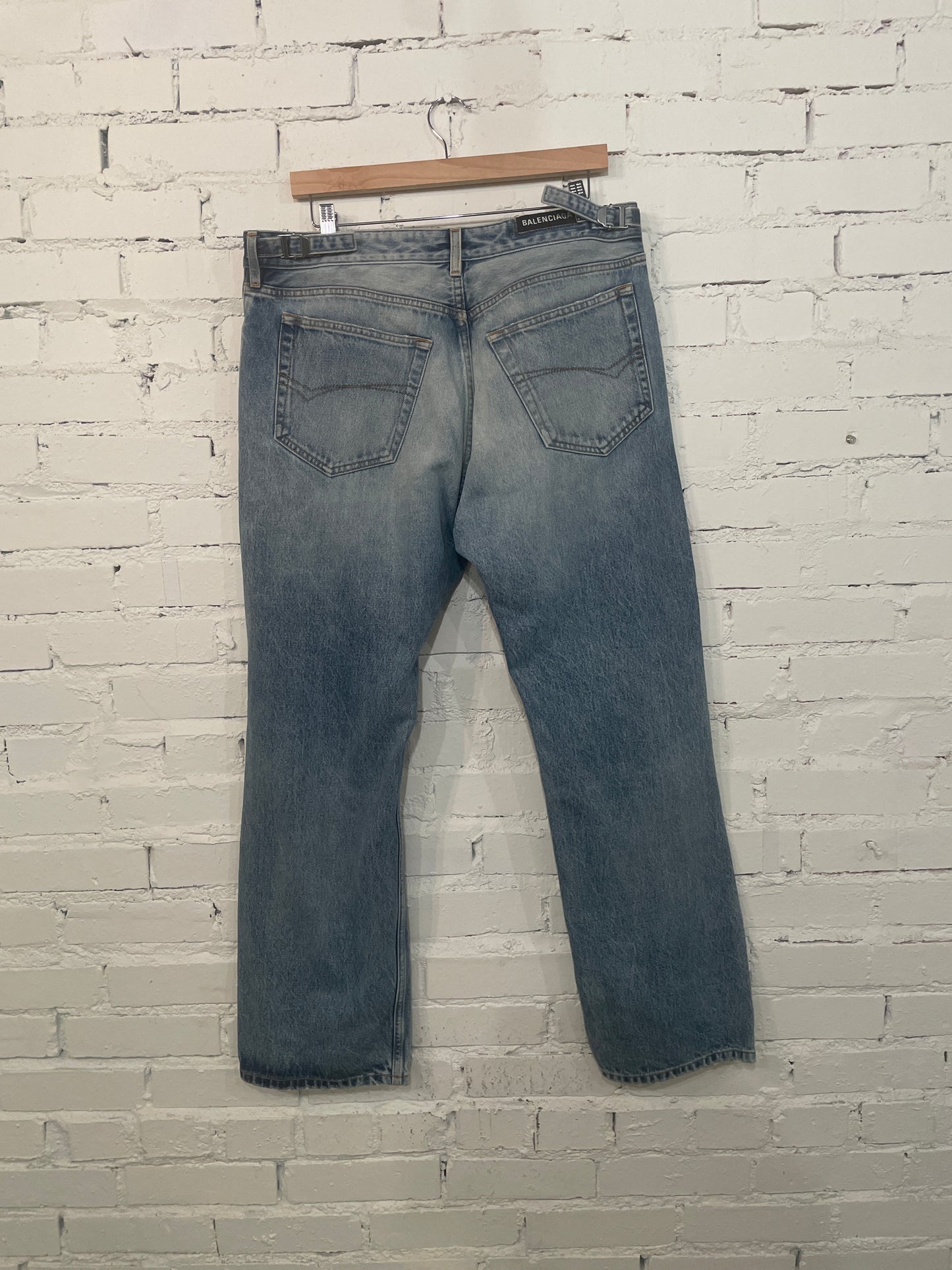 Balenciaga Denim Knee Slit Pants - M