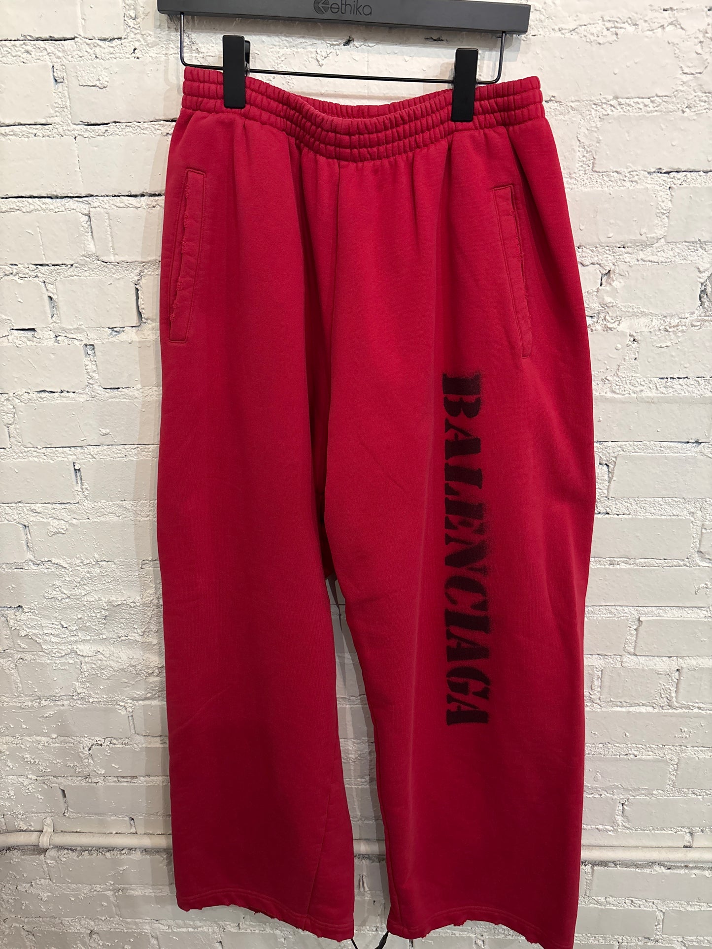 Red Balenciaga Sweatpants - S