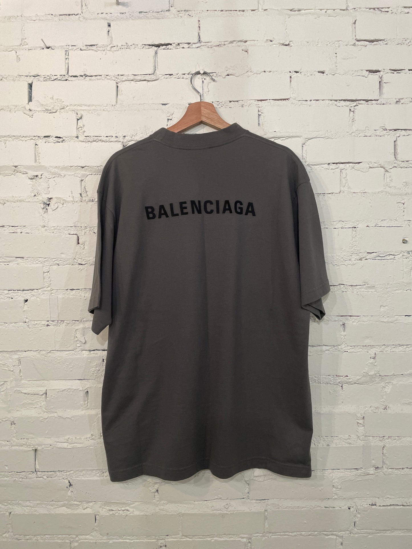 Balenciaga Grey Logo Tee - S