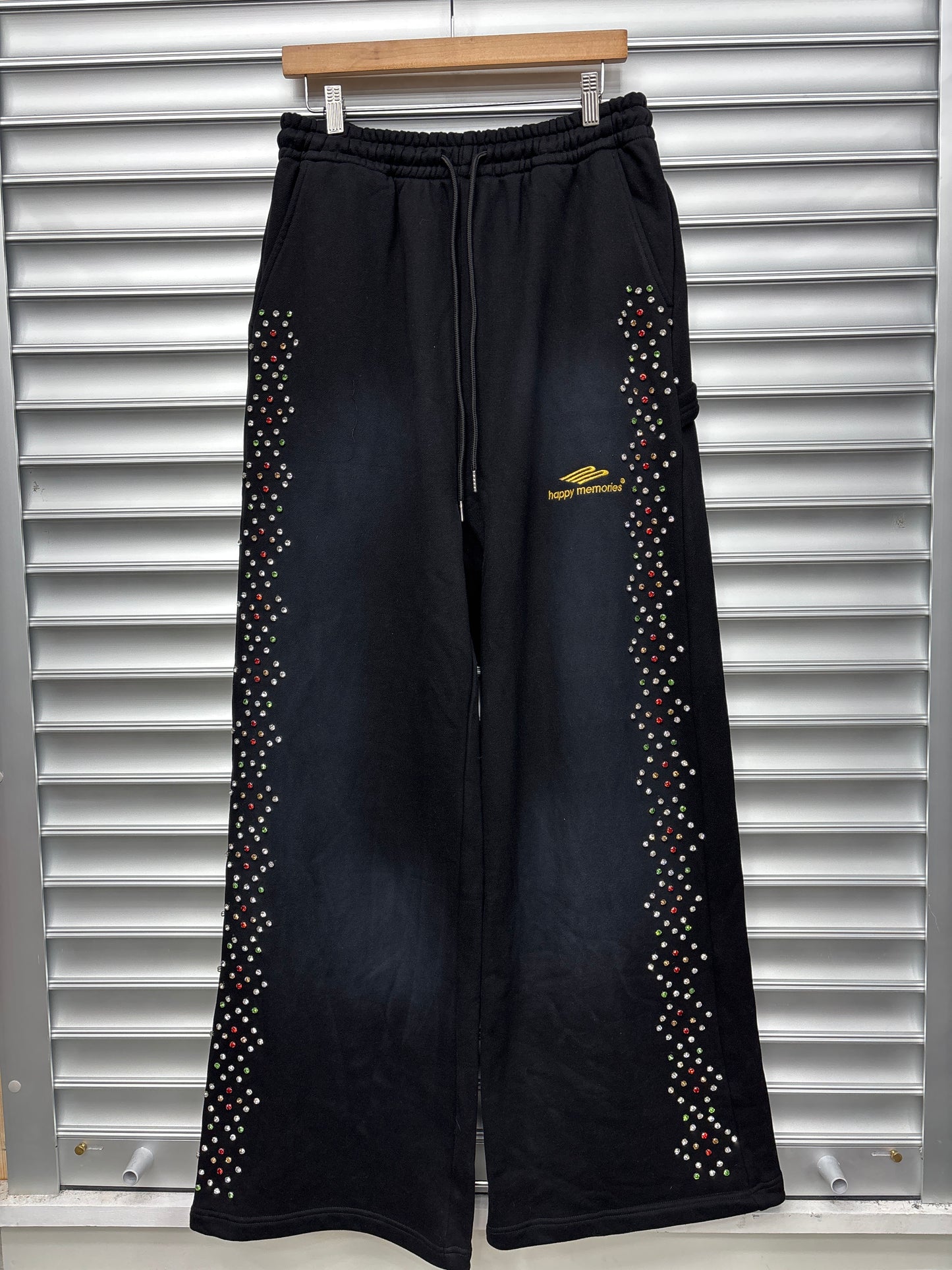 HMDD Black Rhinetsone Sweatpant - Large