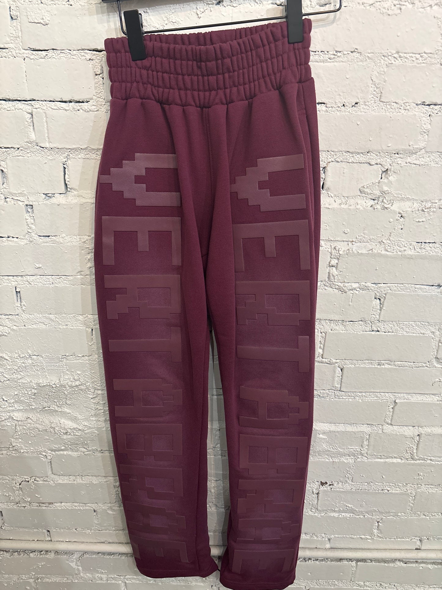 Vertabrae Burgundy Double Leg Sweatpants - L