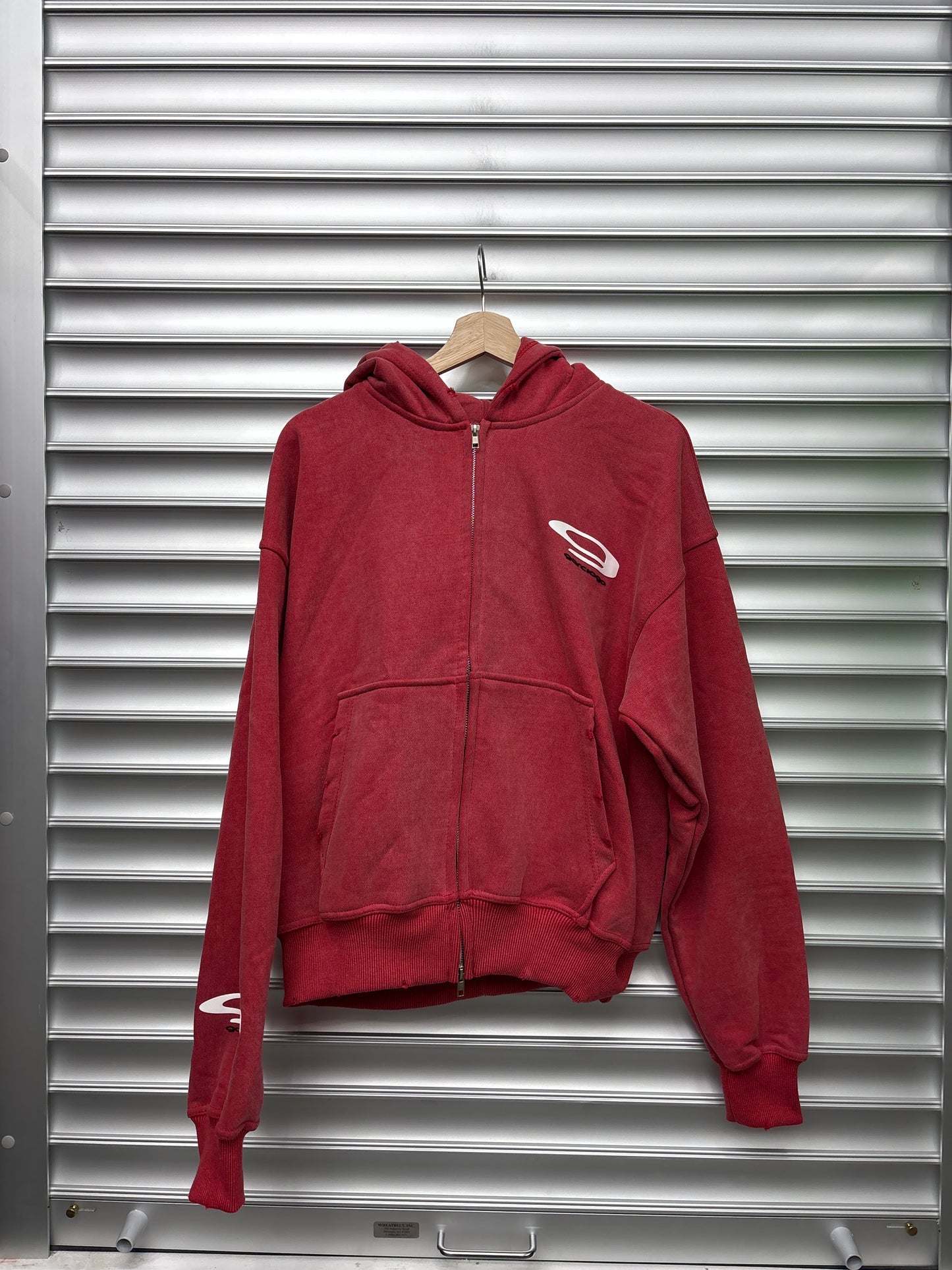Garciago Red Distressed Hoodie - XL