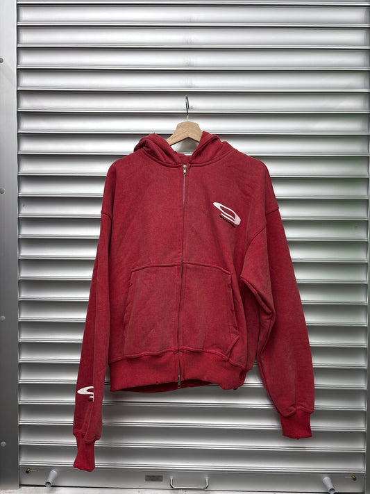Garciago Red Distressed Hoodie - XL