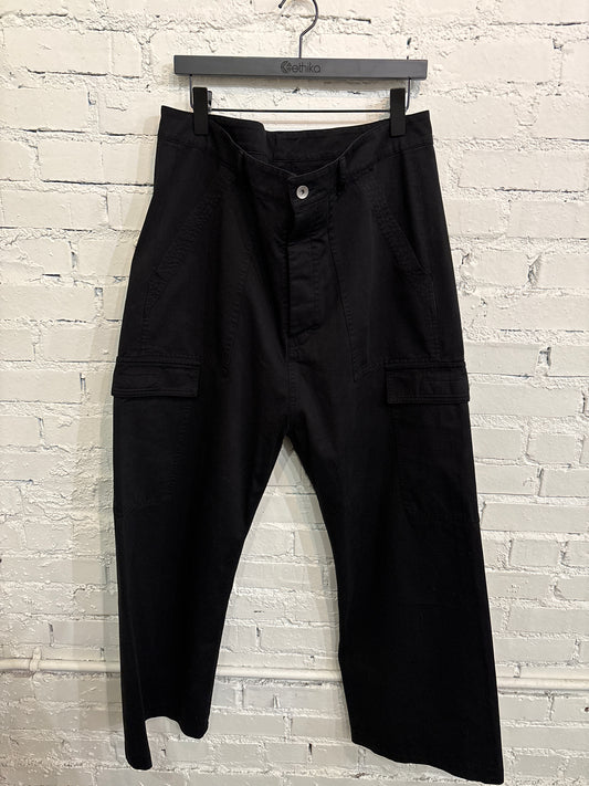 Rick Owens Black Cargos - L