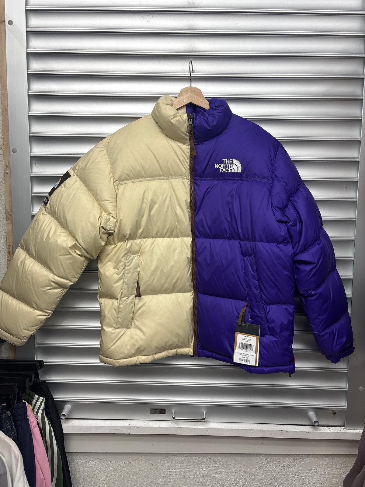Supreme TNF Purple Cream Split Puffer - L**