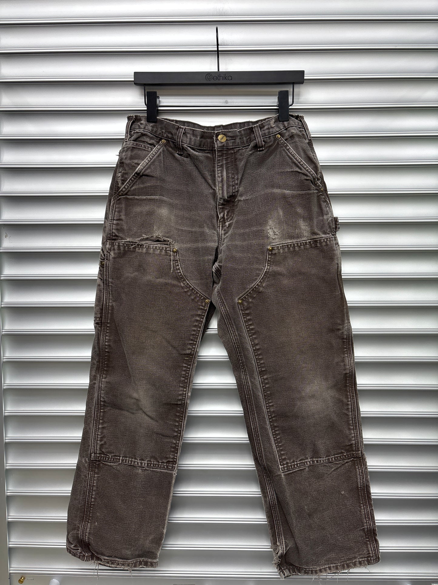 Vintage Carhartt Dark Brown Double Knee Pants - 32