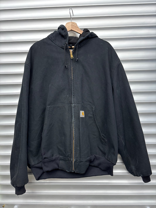 Vintage Black Carhartt Hooded Jacket - XL
