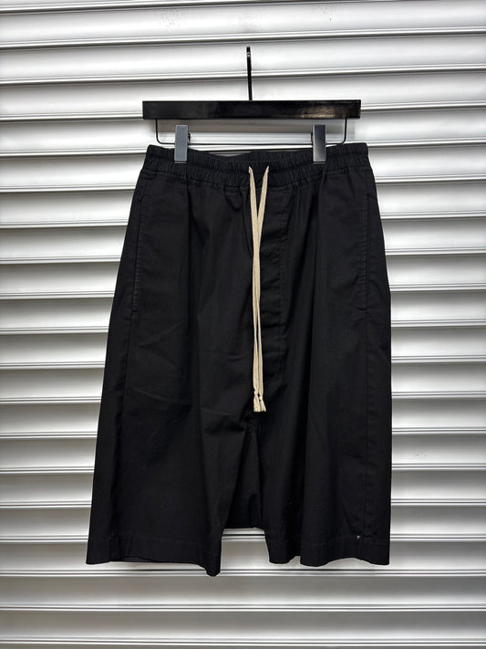 Rick Owens Black Long Shorts - 46