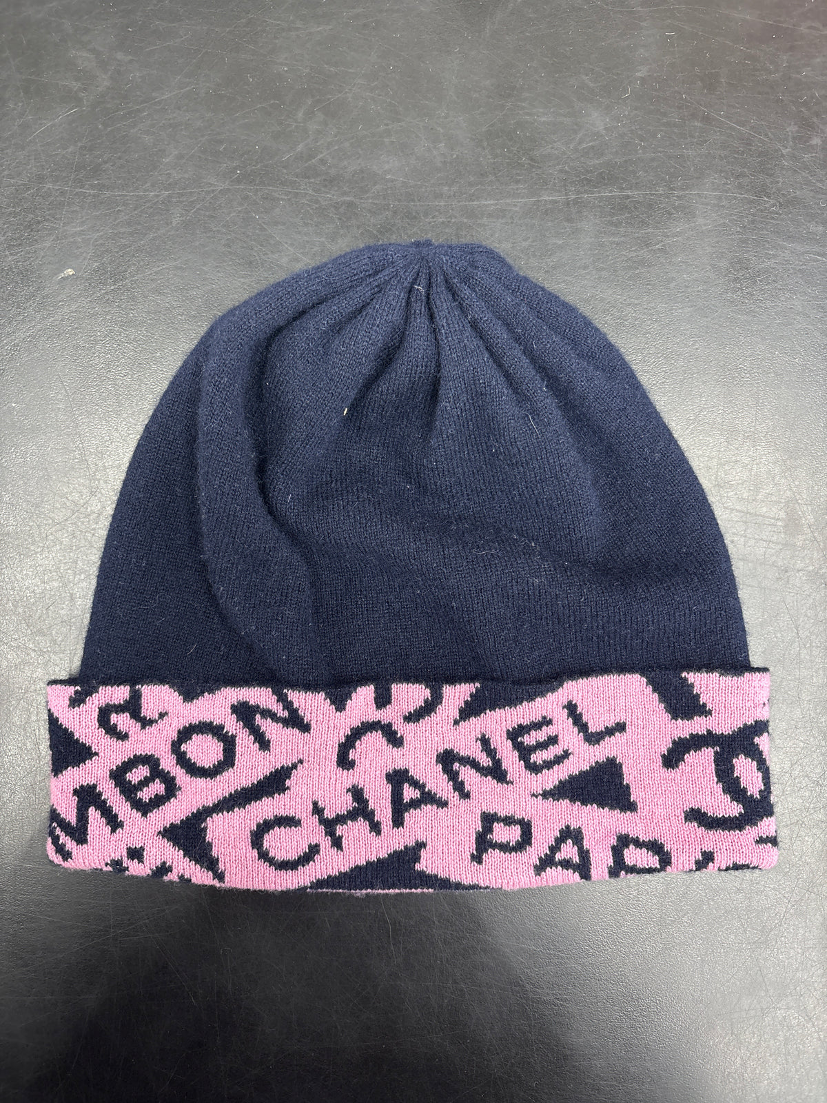 Chanel Pink Navy Beanie**