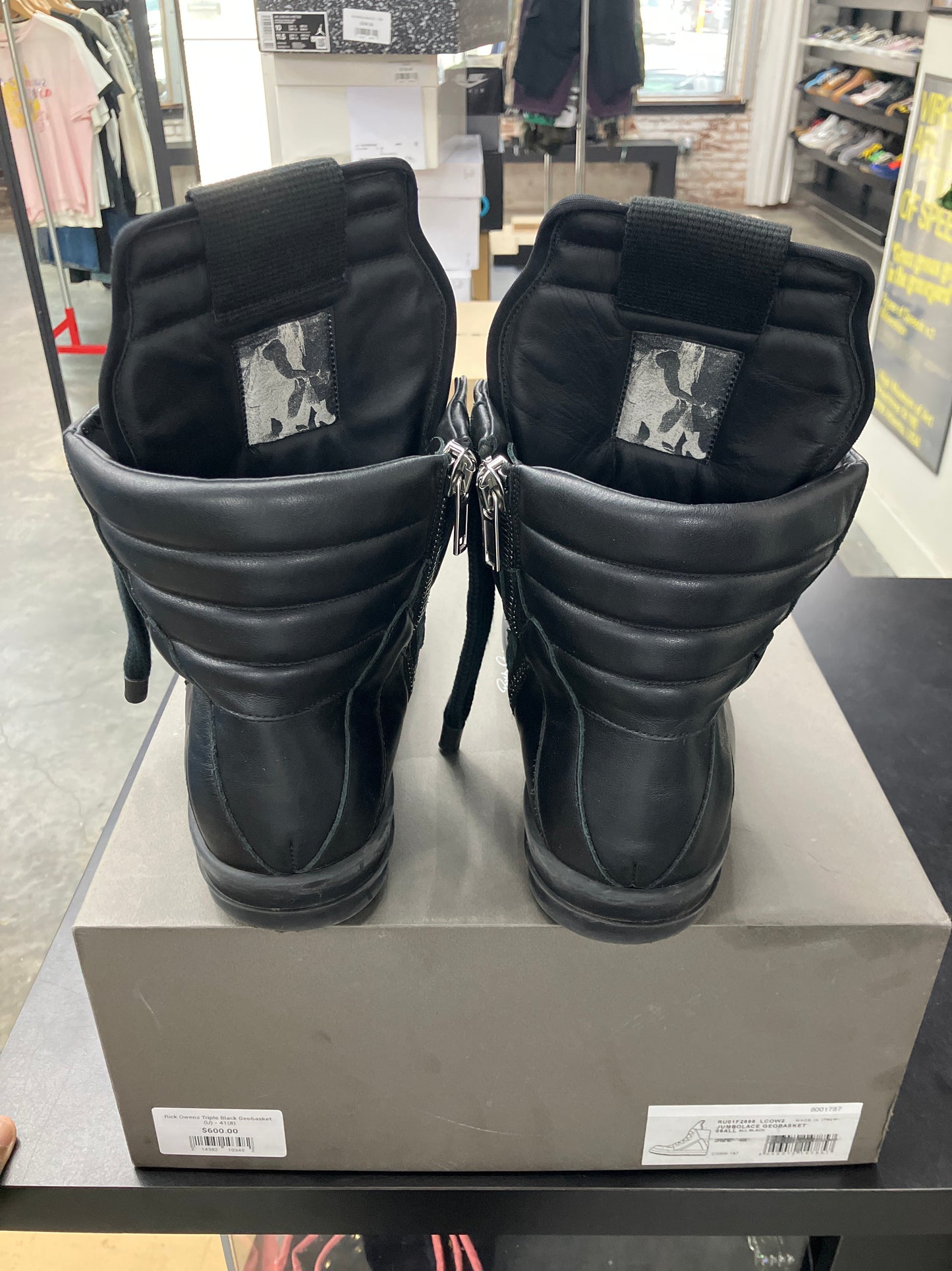 Rick Owens Triple Black Geobasket (U) - 41(8)