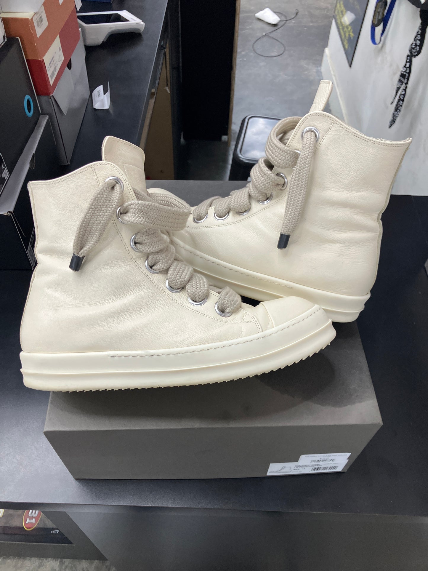 Rick Owen Jumbo Lace High Milk (U) - 45(12)