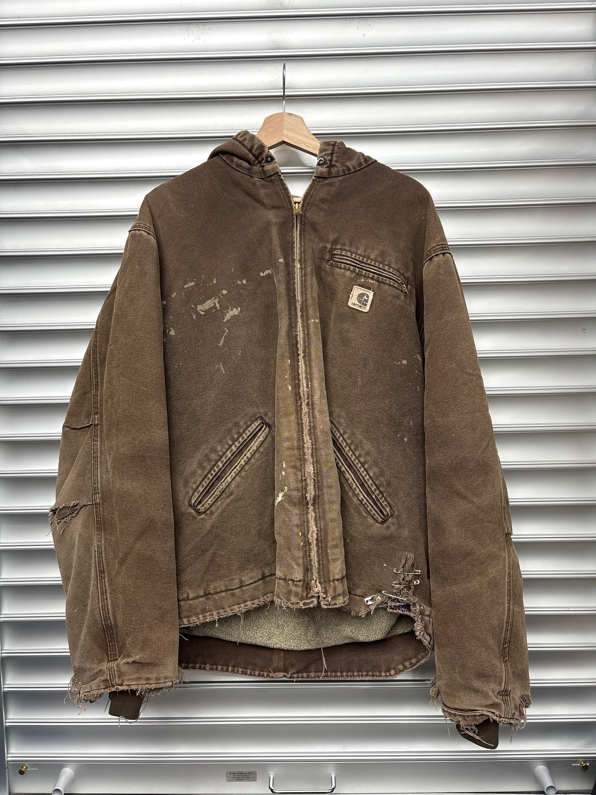 Vintage Carhartt Brown Sherpa Lined Hooded Jacket - L**