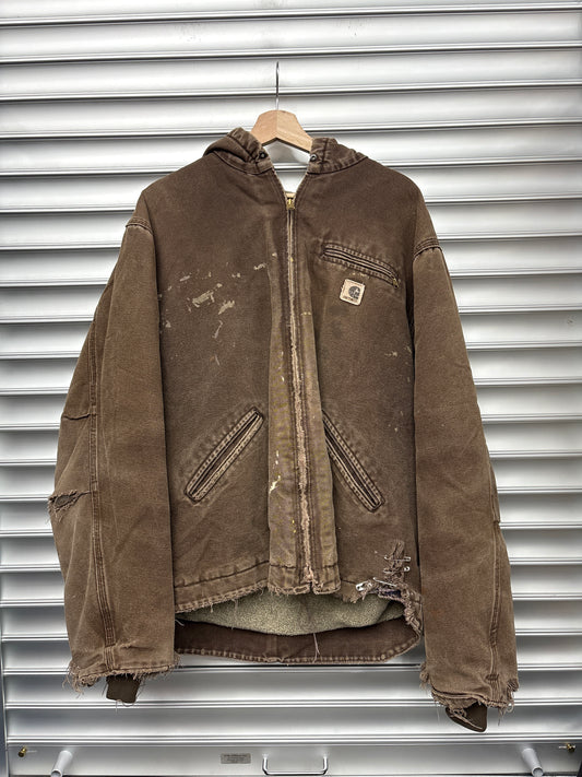 Vintage Carhartt Brown Sherpa Lined Hooded Jacket - L**
