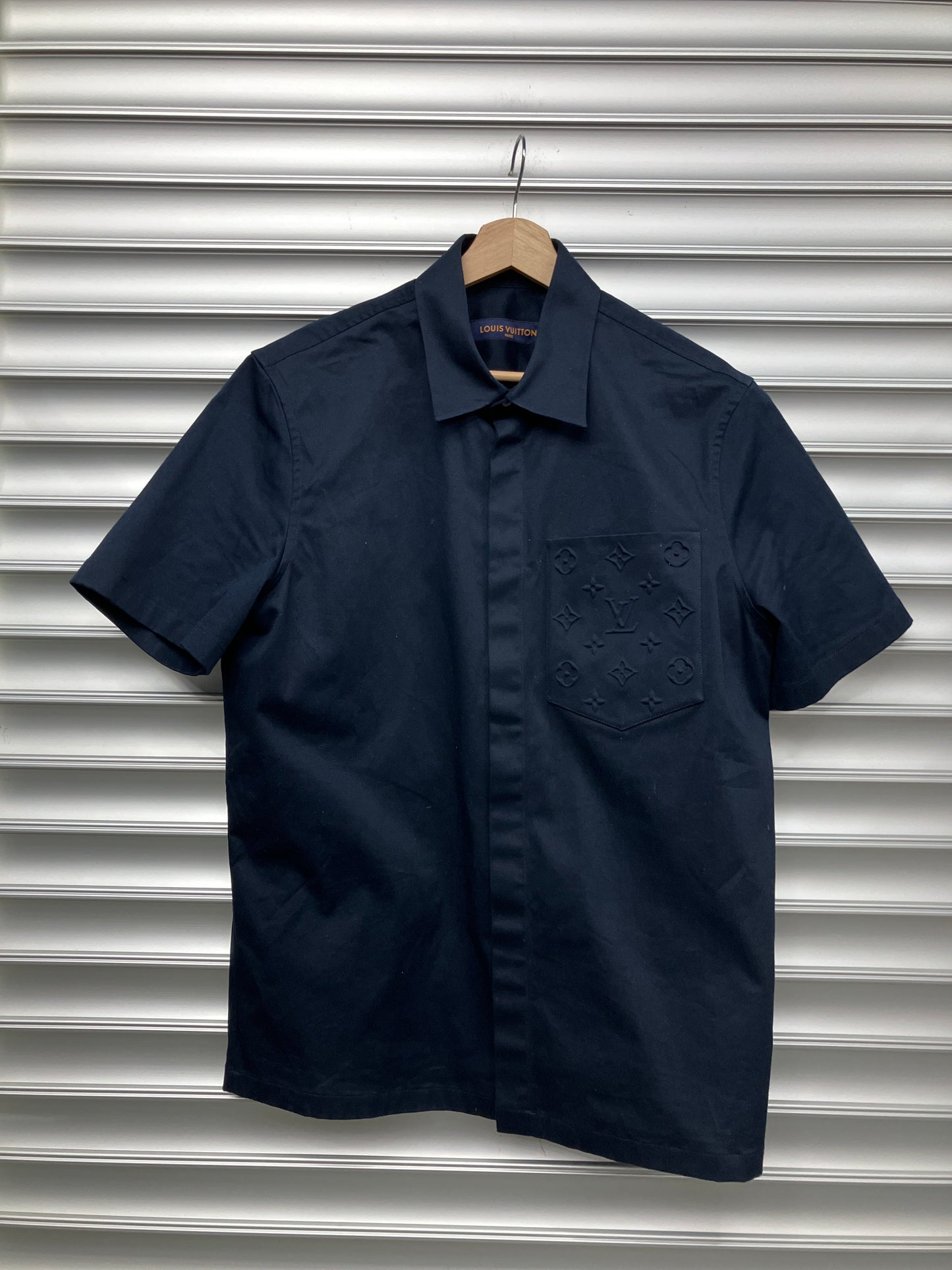 Louis Vuitton Navy Monogram Pocket Shirt - Small