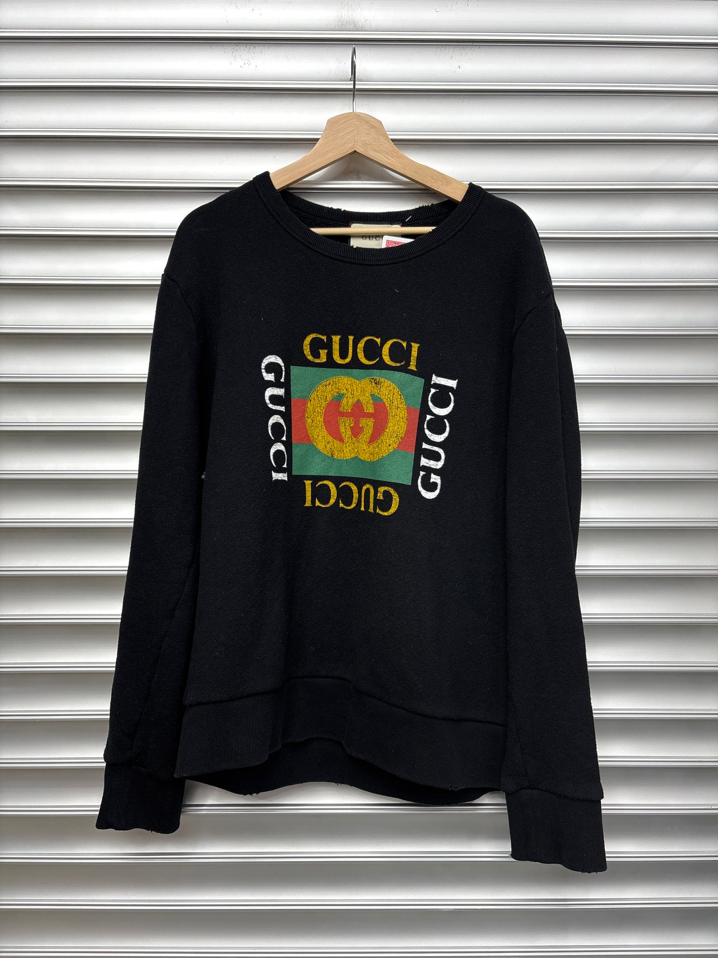 Gucci Green Red Logo Sweater - L