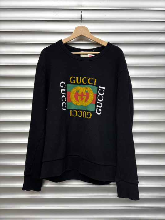 Gucci Green Red Logo Sweater - L**
